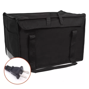 HEATED Food Delivery Bag Black