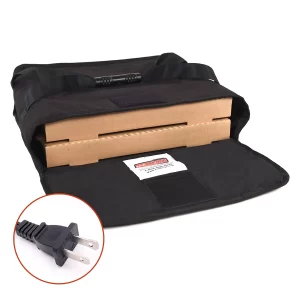 20" Black 2 Pie Bag Thermal Food Delivery Heat Bags for Heat Pizza Delivery