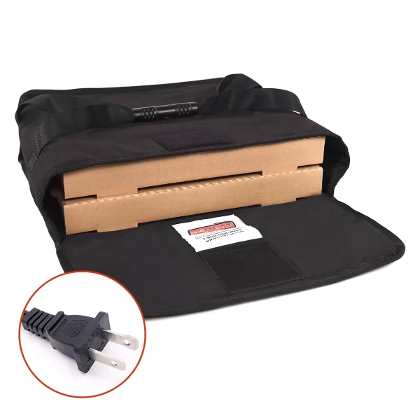 20" Black 2 Pie Bag Thermal Food Delivery Heat Bags for Heat Pizza Delivery